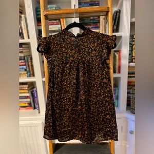 Old Navy Flutter-Sleeve Floral Printed Smocked Blouse for Women—NWOT